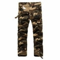 thumbnail image 1 of Men's Camouflage Tactical Work Pants with Rip-Resistant Fabric, Multi-Pocket Design for Outdoor Adventures and Casual Wear (Durable & Functional, No Belt Included),Khaki 36, 1 of 5