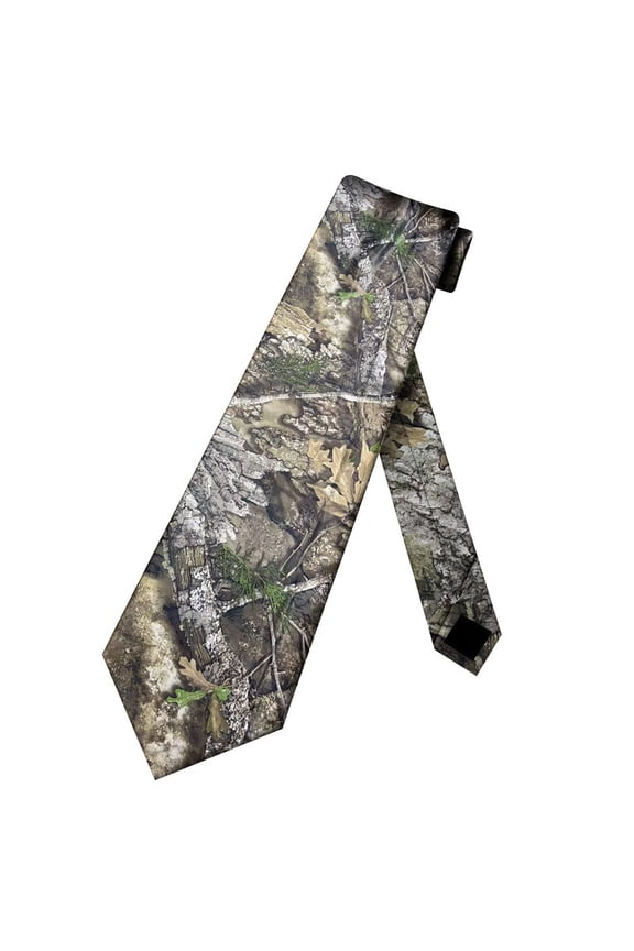 Men's Camouflage Tree Branch Necktie Outdoor Camo Pattern Dress Tie for Weddings & Work
