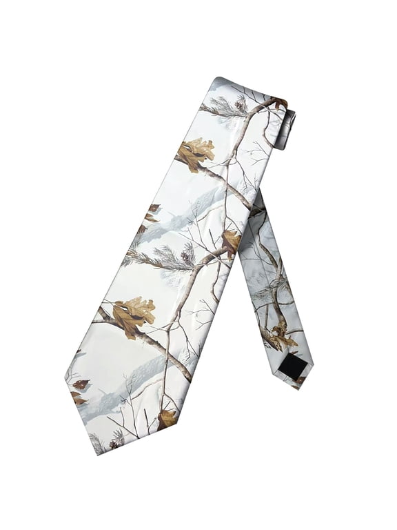 Men's Camouflage Tree Branch Necktie Outdoor Camo Pattern Dress Tie for Weddings & Work