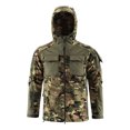 thumbnail image 1 of Men's Camouflage Winter Jackets Waterproof Windbreaker Fleece Lined Hooded Softshell Coat with Multi Zip Pockets Loose Fit Cargo Utility Jacket for Outdoor Green 3XL, 1 of 5