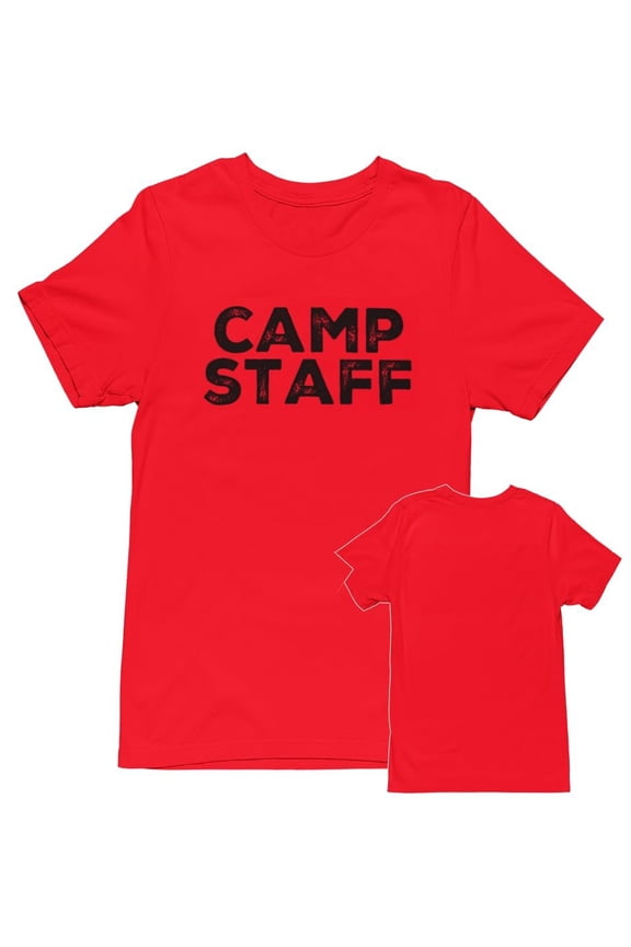 Men's Camp Staff Tee NR, Front Only, Red, XL