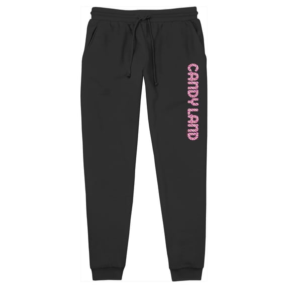 Men's Candy Land Candy Cane Logo Jogger Sweatpants Black Small