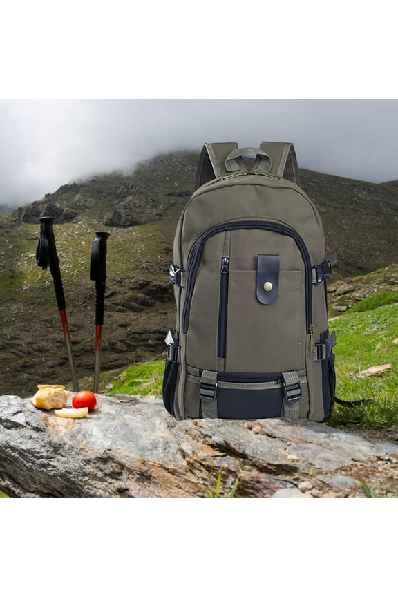 Men's Canvas Backpack - Dacron Computer Bag with Laptop Compartment, Large Capacity Travel Backpack for Students, Adjustable Straps, Multiple Pockets