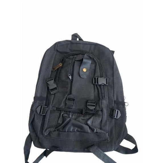 Men's Canvas Backpack for Leisure Travel - Durable Water - Resistant Material, Multiple Compartments, Adjustable Straps, Versatile for Commuting & Outdoor Activities,Black