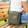 thumbnail image 1 of Men's Canvas Chest Rucksack, Crossbody Shoulder Bag, Multi-Compartment Sports Travel Casual Daypack, Adjustable Strap, Lightweight, Khaki/Green/Coffee, 1 of 6