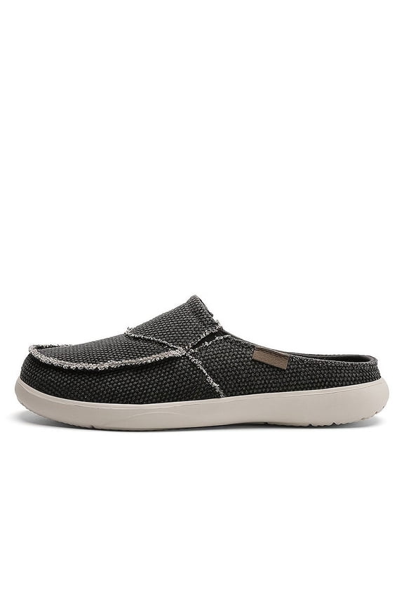 New 2026 Men's Canvas Comfortable Slip On Mules, Non-slip Closed-toe Slippers For Outdoor  Lightweight Breathable Open Back Shoes,