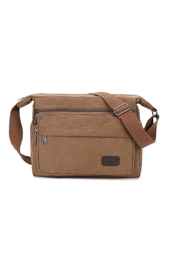 Men's Canvas Crossbody Bag Briefcase Business Travel Shoulder Bag