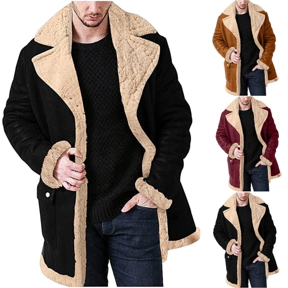 Men's Canvas Jacket with Hood and Zipper - Winter Coat with Lapel Collar Long Sleeve Padded Polyester for Snow Sports, Holiday Events, and Daily Use,Red,XL