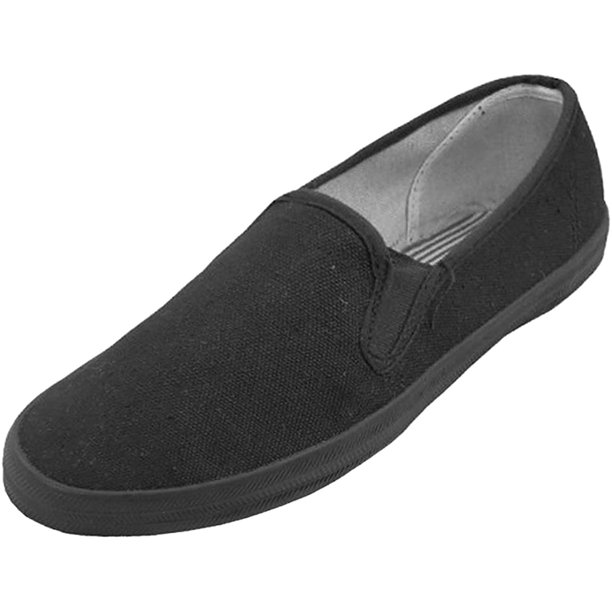 Men's Canvas Loafers Sneakers Slip On Fashion Twin Gore Comfort