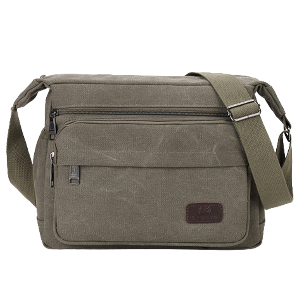 Men's Canvas Shoulder Bags Casual Tote Travel Crossbody Bag