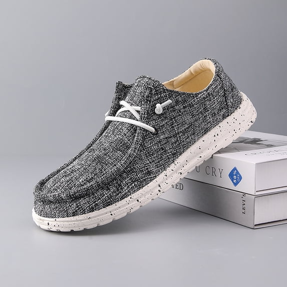 Men's Canvas Slip-On Loafers Breathable Lightweight Casual Shoes Comfortable