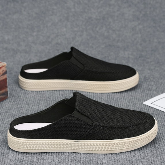 Men's Canvas Slip-on Espadrilles Loafers,Fashion Breathable Hand Stitching Linen Indoor Outdoor Non-Slip Comfortable Flat, Fisherman Casual Walking Sneakers Moccasins Boat Shoes