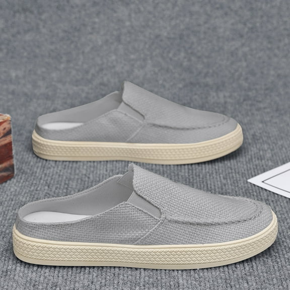 Men's Canvas Slip-on Espadrilles Loafers,Fashion Breathable Hand Stitching Linen Indoor Outdoor Non-Slip Comfortable Flat, Fisherman Casual Walking Sneakers Moccasins Boat Shoes