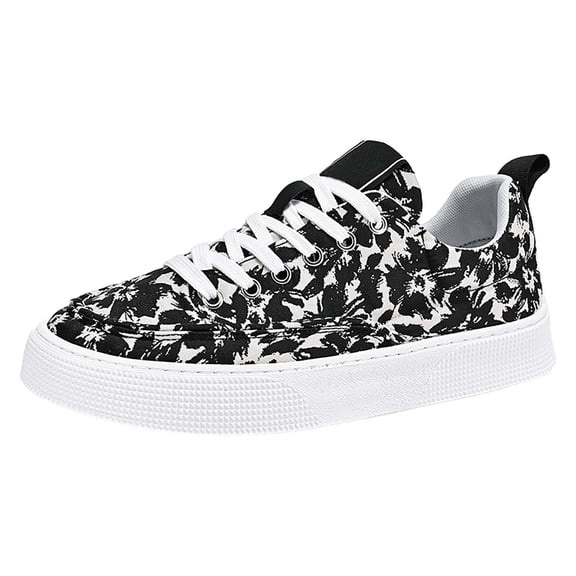 Men's Canvas Sneakers Fashion L𝗈w Top Walking Shoes Comfort Casual Sport Shoes Lightweight Flat Trainers Shoes Breathable Jogging Skate Shoes for Summer and Autumn