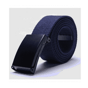 Men's Canvas Web Belt Flip-top Solid Color Woven Belt Waistband Automatic Buckle Army Military Strap
