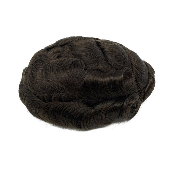 Men's Capillary Prothesis 0.08mm Thin Skin PU Base Mens Toupee Double Knotted 810"