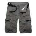 thumbnail image 1 of Men's Capri Long Twill Cargo Shorts Below Knee 13 Inches Cotton Relaxed Fit Casual Multi-Pocket Dark Gray XL, 1 of 1