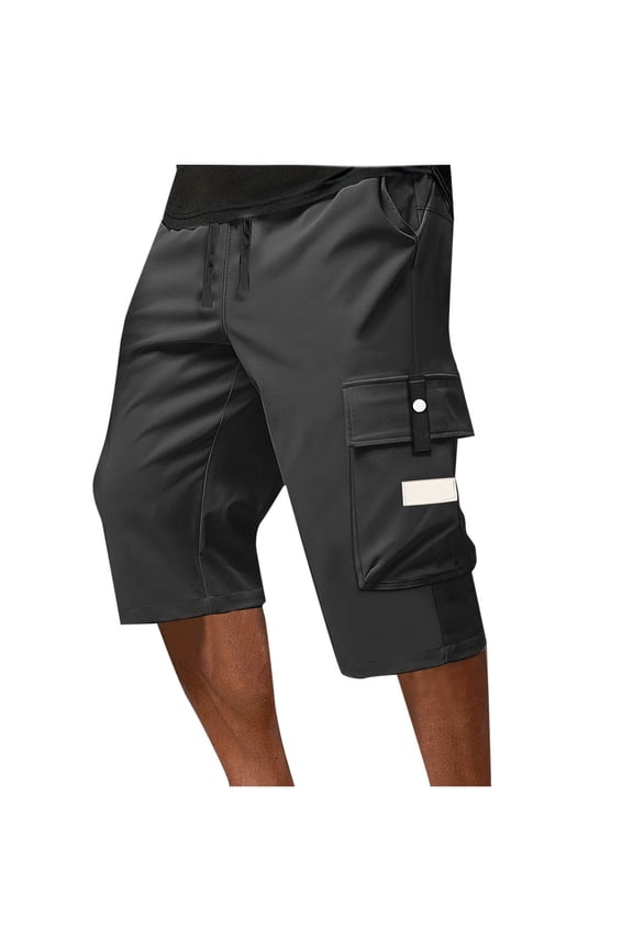 Men's Capri Pants Cargo Shorts Hiking Below Knee 3/4 Long Shorts Lightweight with Multi Pockets