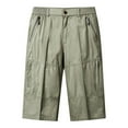 thumbnail image 1 of ZQUUVOU Men's Capris Cargo Pants Drawstring Casual Outdoor Beach Pants A-Green, 1 of 8