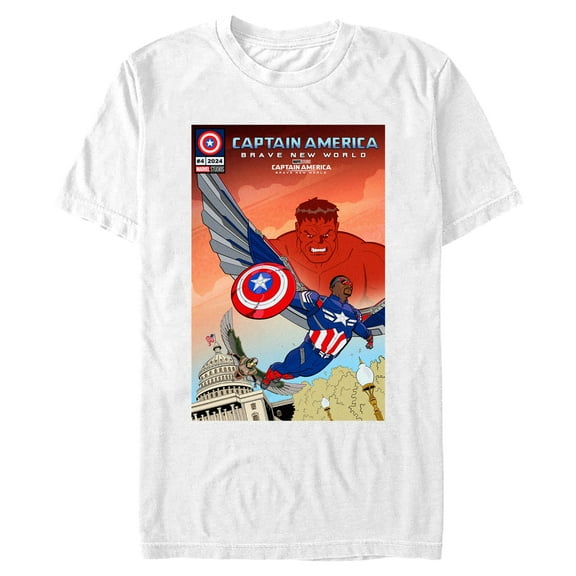 Men's Captain America: Brave New World Red Hulk Comic Book Cover Graphic T-Shirt
