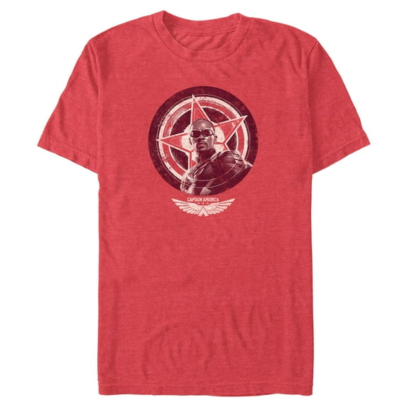 Men's Captain America: Brave New World Sam Wilson Distressed Shield Portrait Graphic T-Shirt