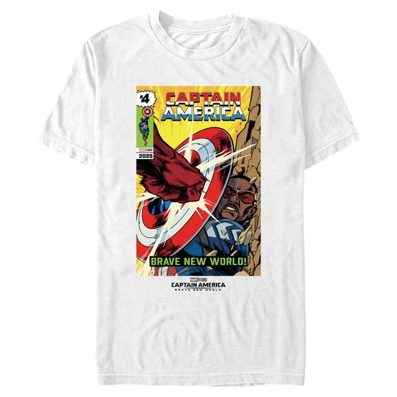 Men's Captain America: Brave New World Shield Comic Book Cover Graphic T-Shirt
