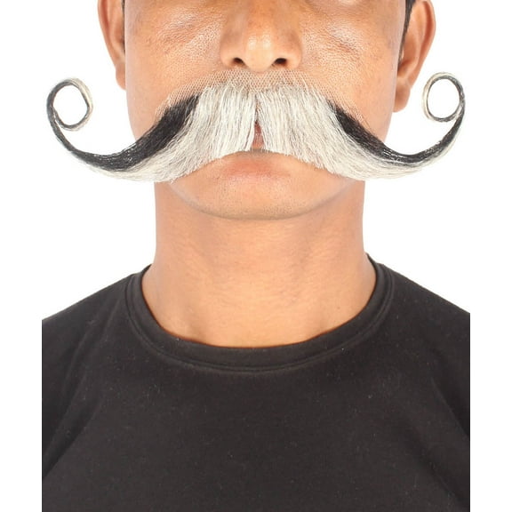 Men's Captain Hook Mustache | Human Hair Curly Multiple Color Facial Hair