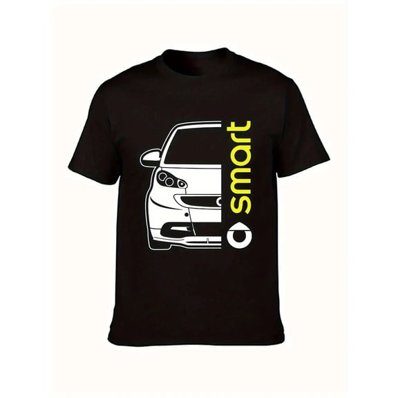 Men's Car Graphic T-Shirt- Car Design, Crew Neck T-Shirt for Smart Car Fans- Casual Automotive Enthusiast Apparel, Casual Attire, Bold Print, Comfort Fit/Vintage Men's Short Sleeve| Popular Print