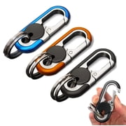 Mens Car Key Chain 3pcs, Personalized Creative Stainless Steel Car Keychain for Men Black