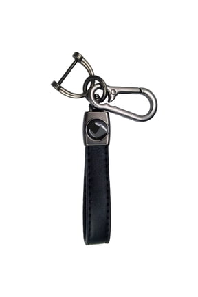 Men's Car Keychain, Zinc Alloy Metal Leather Key Chain, 3.54 in Overall Length, Versatile D-Ring Hook, Robust for Key Chain & Creative Small Present, Gunmetal Black