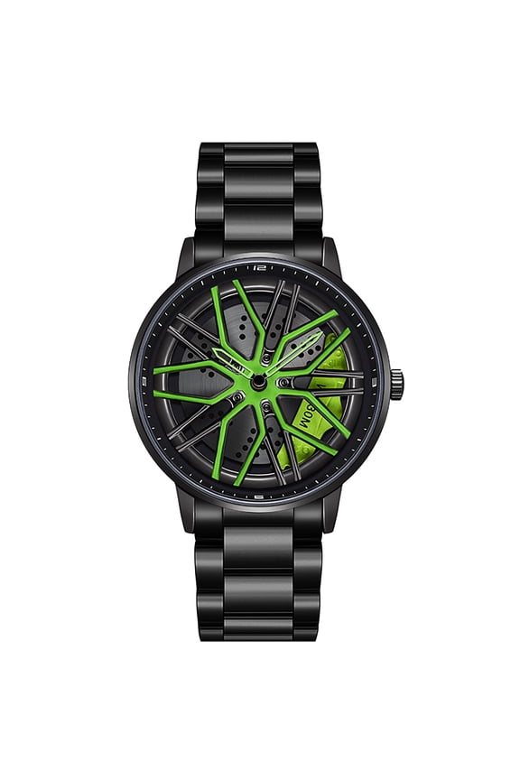 Men's Car Watch Creative Hollow Design Waterproof Quartz Analog Stainless Steel Strap Suitable for Men and Car Enthusiasts
