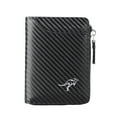 thumbnail image 1 of Men's Carbon Fiber Pattern Zip Wallet, RFID Blocking Credit Card Holder, Small Zipper Coin Purse Minimalist Card Case for Daily Business Travel Black, 1 of 5