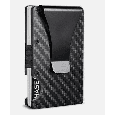 Men's Carbon Fiber RFID Wallet Slim Credit Card Holder Metal