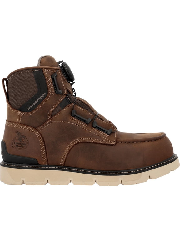 Carbon Flex 6" BOA® Waterproof Carbon Toe Moc-Toe Work Boot, Brown, Size 8.5(M)