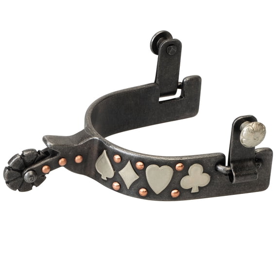 Weaver Leather Card Suit Rowel Spurs - Black Steel 1.5-2" Shank