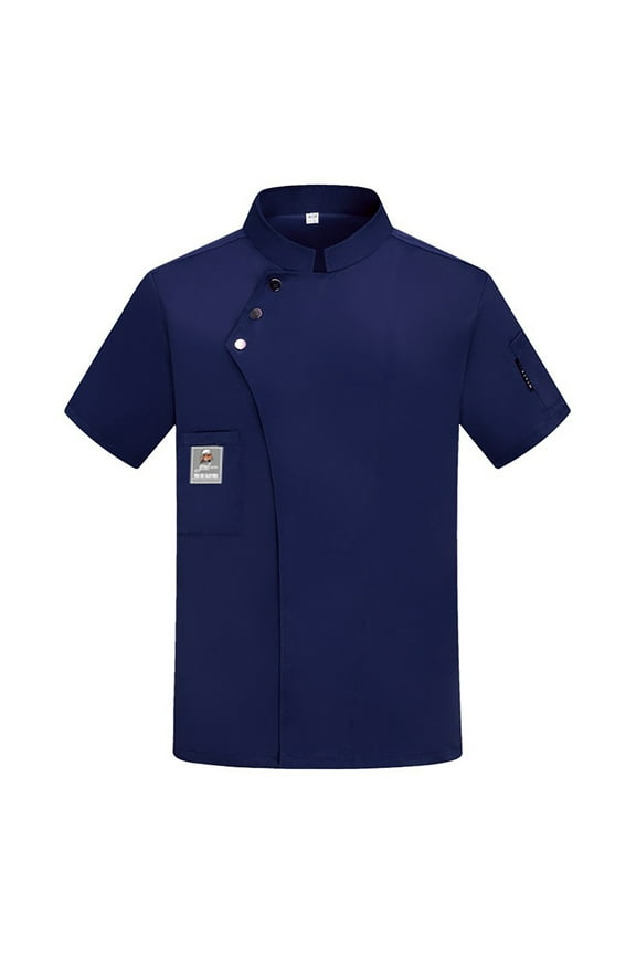 Men's Cardigan Chef Coat Jacket Unisex Kitchen Restaurant Cooking Work Shirt Tops Comfortable Durable Attire