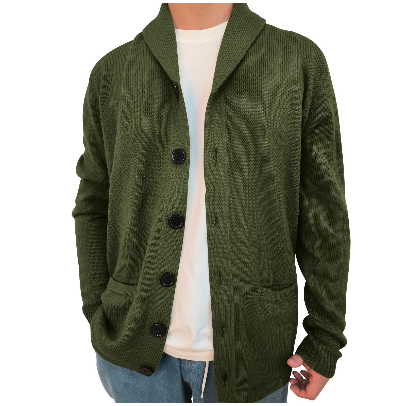 Winter men's sweater knitted jacket men's cardigan stand-up collar casual sweater jacket