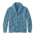 thumbnail image 1 of Men's Cardigan Sweater Long Sleeve Shawl Collar Button Down Solid Knit Outerwear with Pockets Blue XL, 1 of 6