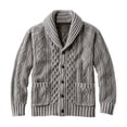 thumbnail image 1 of Men's Cardigan Sweater Long Sleeve Shawl Collar Button Down Solid Knit Outerwear with Pockets Gray XL, 1 of 5