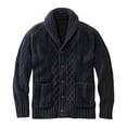 thumbnail image 1 of Men's Cardigan Sweater Long Sleeve Shawl Collar Button Down Solid Knit Outerwear with Pockets Navy XL, 1 of 5