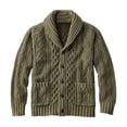 thumbnail image 1 of Men's Cardigan Sweater Long Sleeve Shawl Collar Button Down Solid Knit Outerwear with Pockets Olive Green S, 1 of 5