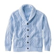 thumbnail image 1 of Men's Cardigan Sweater Long Sleeve Shawl Collar Button Down Solid Knit Outerwear with Pockets Sky Blue S, 1 of 5