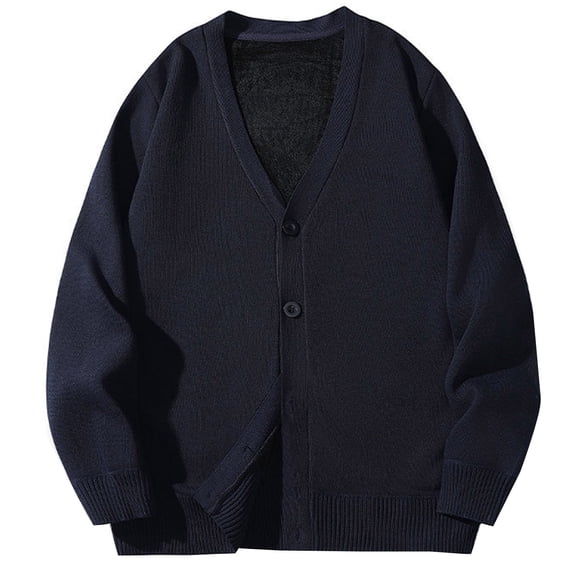 Men's Cardigan Sweater Loose Fit V-Neck Cardigan Casual Lightweight Ribbed Knitted Button Down Sweater