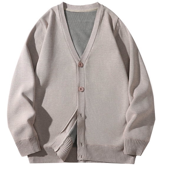 Men's Cardigan Sweater Loose Fit V-Neck Cardigan Casual Lightweight Ribbed Knitted Button Down Sweater