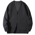 thumbnail image 1 of Men's Cardigan Sweater Loose Fit V-Neck Cardigan Casual Lightweight Ribbed Knitted Button Down Sweater, 1 of 2