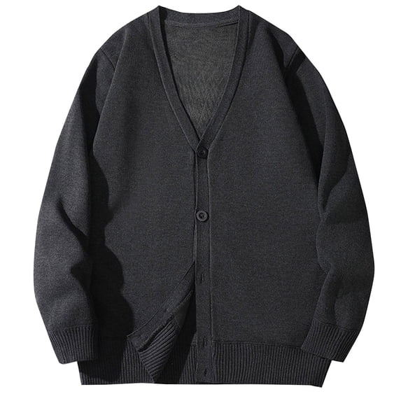 Men's Cardigan Sweater Loose Fit V-Neck Cardigan Casual Lightweight Ribbed Knitted Button Down Sweater