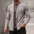 thumbnail image 1 of Men's Cardigan Sweater Shawl Collar Casual Knit Open Front Sweaters, 1 of 8