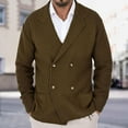 thumbnail image 1 of Men's Cardigan Sweater Shawl Collar Double Breasted Warm Comfy Knitted Jacket Casual Fall Winter Solid Color Outwear with Pockets, 1 of 6