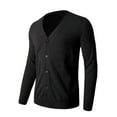 thumbnail image 1 of Men's Cardigan Sweater V Neck Casual Soft Long Sleeve Button Down Knitted Winter Sweater, 1 of 5