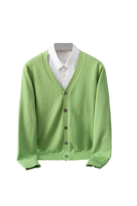 Men's Cardigan Sweater V Neck Long Sleeve Casual Lightweight Button Down Knitted Sweater with Pockets Fall Winter Clothes